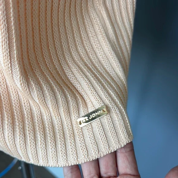 St. John Orange Cream Ribbed Sport Top - Picture 3 of 7